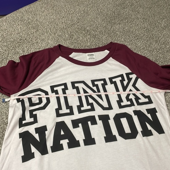 Ladies Pink Victoria Secret l/s top with Pink Nation lettering in front Sz M - Picture 7 of 10